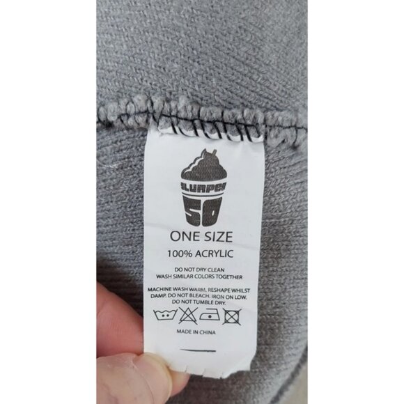 Slurpee 50th Anniversary 7-11 Beanie Toque - Gray Hat Cap With Pom OSFM EUC - Picture 4 of 5